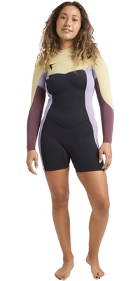 2026 Billabong Da Donna Synergy Natural 2mm Manica Lunga Chest Zip Muta Primaverile Muta 24BW193513 - Grey Violet