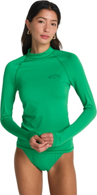 2026 Billabong Da Donna Canotta In Lycra A Maniche Lunghe Tropical Surf EBJWR03014 - Summer Green