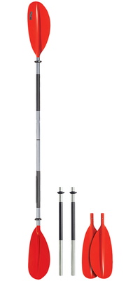 2026 Bravo KWB 220 Pagaia In Alluminio A Lama Curva, 4 Pezzi, 220 Cm BR-PA-KWB-220-4A - Red