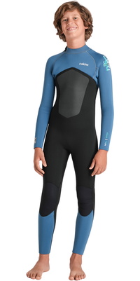 2026 C-Skins Bambino Nuwave Legend 5/4/3mm Back Zip Muta C-NLE54JBZ - Black / Steel Blue / Aqua