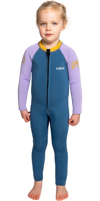 2026 C-Skins Nuwave C-Kid Front Zip Muta C-NBA32ST - Steel Blue / Lilac