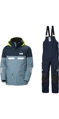 2026 Helly Hansen Da Uomo Pier Giacca 4.0 E Pier Tuta Da Vela Con Salopette 4.0 - Washed Navy