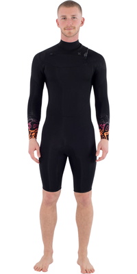 2026 Hurley Da Uomo Air Bubble 2/2mm Manica Lunga Chest Zip Shorty Muta MSS0013272 - Black Bubble