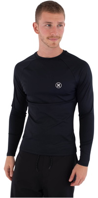2026 Hurley Da Uomo Canotta Slim Fit Icon Circle A Maniche Lunghe In Lycra MLEU00008 - Black