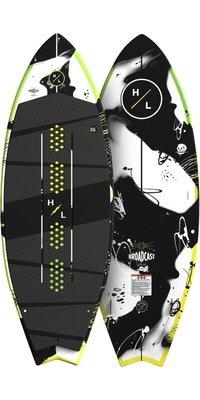 Hyperlite 2026 Tavola Da Wakesurfing Broadcast Wakesurfer Board H26BC.1 - Black / Verde / Giallo