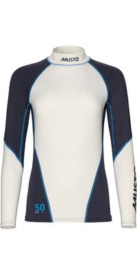 2026 Musto Womens Champ Long Sleeve Rash Vest 82185 - White / Navy