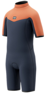 2026 Mystic Da Bimbo Star 3/2mm Back Zip Shorty Muta 35000.260056 - Navy / Orange