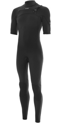 2026 Nyord Da Uomo Solu Yulex 2/2mm Manica Corta Chest Zip Fl Muta SOLM22SSF001 - Black