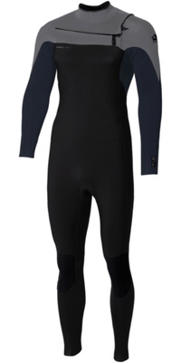 2026 ONeill Da Uomo Epic 3/2mm Chest Zip Muta 5646 - Black / Slate / Smoke