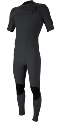 2026 ONeill Da Uomo Hyperfreak 2mm Chest Zip Manica Corta Muta 5497 - Tempered Steel / Graphite