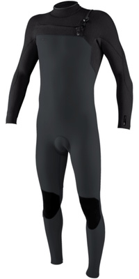2026 ONeill Da Uomo Hyperfreak 4/3mm+ Chest Zip Muta 5344 - Tempered Steel / Graphite