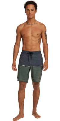 2026 ONeill Da Uomo Hyperfreak Pantaloncini Da Surf Mysto Block Scallop Da 19 2800233 - Dark Olive Mysto Block