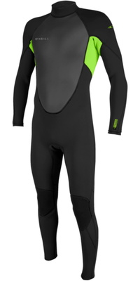 2026 ONeill Da Uomo Reactor-2 3/2mm Back Zip Muta 5040B - Black / Day Glow