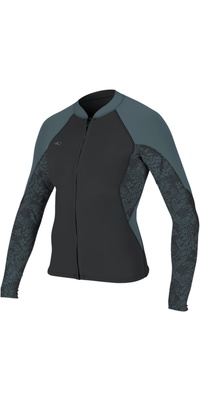 2026 ONeill Womens Bahia 1/0.5mm Full-Zip Jacket 4933 - Tempered Steel / Shaded Island Sky / Shade