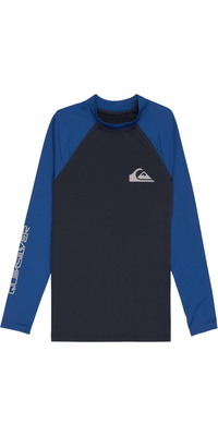 2026 Quiksilver Bambino Everyday Maglia A Maniche Lunghe In Lycra UPF50 AQBWR03065 - Blu Navy Scuro / Blu Monaco
