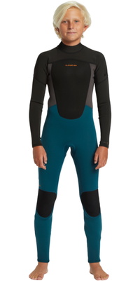 2026 Quiksilver Bambino Prologue 3/2mm Back Zip Flatlock Muta EQBW103121 - Midnight Turquoise