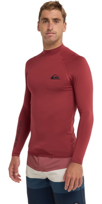 2026 Quiksilver Da Uomo Everyday Canotta In Lycra A Maniche Lunghe UPF50 AQYWR03131 - Burnt Russet