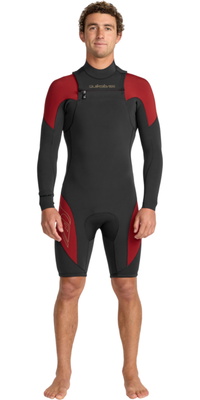2026 Quiksilver Mens Mercury 2/2mm Chest Zip Long Sleeve Springsuit Wetsuit 25AW243501 - High Risk Red