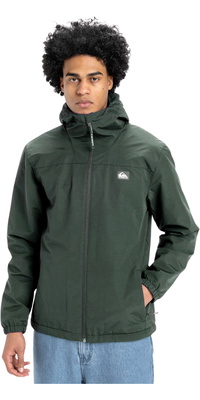 2026 Quiksilver Da Uomo Giacca Con Cappuccio Overcast 3K, Calda E Impermeabile EQYJK04202 - Trekking Green
