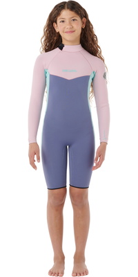 2026 Rip Curl Bambino Dawn Patrol 2mm Back Zip Manica Lunga Muta Primaverile 11EBSP - Pink