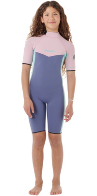 2026 Rip Curl Bambino Dawn Patrol 2mm Back Zip Shorty Muta 11FBSP - Pink