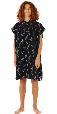 2026 Rip Curl Bambino Asciugamano Misto Con Cappuccio Poncho 008BTO - Black