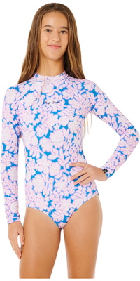 2026 Rip Curl Junior Sunshine UPF Long Sleeve Surfsuit 146GRV - Electric Blue