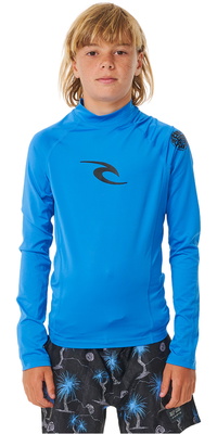 2026 Rip Curl Bambino Canotta In Lycra A Maniche Lunghe Waves UPF 12VBRV - Blue Gum