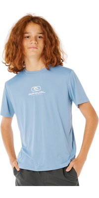 2026 Rip Curl Junior Icons Surflite UPF Short Sleeve Rash Tee 12ABRV - Faded Denim