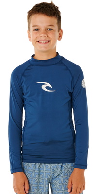 2026 Rip Curl Bambino Canotta In Lycra A Maniche Lunghe Waves UPF 12VBRV - Light Navy