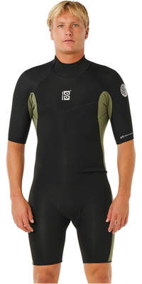 2026 Rip Curl Da Uomo Dawn Patrol 2mm Back Zip Shorty Muta 11TMSP - Deep Cactus