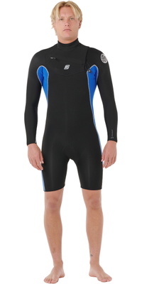 2026 Rip Curl Da Uomo Dawn Patrol 2mm Chest Zip Manica Lunga Shorty Muta 11QMSP - Electric Cobalt