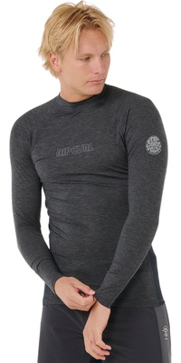 2026 Rip Curl Mens Dawn Patrol UPF Performance Long Sleeve Rash Vest 16BMRV - Black Marle