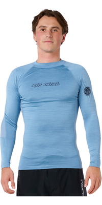 2026 Rip Curl Mens Dawn Patrol UPF Performance Long Sleeve Rash Vest 16BMRV - Faded Denim
