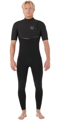 2026 Rip Curl Da Uomo E-Bomb 2/2mm Zip Free Manica Corta Muta 17XMFS - Black