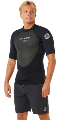 2026 Rip Curl Mens Omega 1.5mm Short Sleeve Jacket 12QMWJ - Black