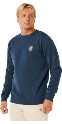 2026 Rip Curl Mens Pacific Rinse Patch Crew 0AMMFL - Dark Navy