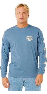 2026 Rip Curl Da Uomo Pacifico Risciacquo Tee 0Y6MTE - Bluefin