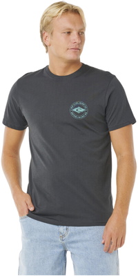 2026 Rip Curl Da Uomo Staple Tee 0TQMTE - Washed Black