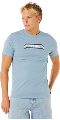 2026 Rip Curl Mens Yo Mumma Tee 0XHMTE - Faded Denim