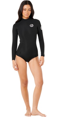 2026 Rip Curl Da Donna G-Bomb 1mm Manica Lunga Back Zip Muta Primaverile Muta 13IWSP - Black