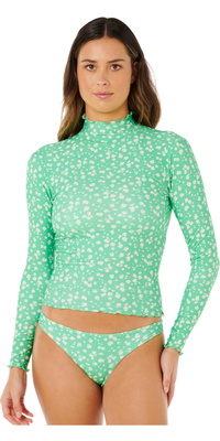 2026 Rip Curl Da Donna Surf Side UPF Maglia A Maniche Lunghe In Lycra 19ZWRV - Light Green