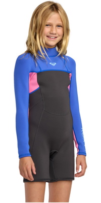 2026 Roxy Bambino Prologue+ 2/2mm Manica Lunga Back Zip Shorty Muta 26RW243501 - Cobalt