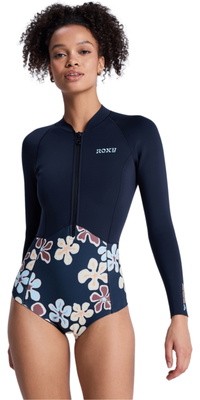 2026 Roxy Womens Swell Natural 1mm Front Zip Spring Wetsuit 26BW243506 - Flower