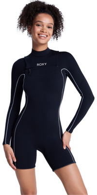 2026 Roxy Da Donna Elite Xtra Stretch 2mm Manica Lunga Chest Zip Muta Primaverile 26BW243501 - Black