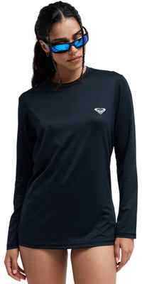 2026 Roxy Da Donna Canotta A Maniche Lunghe Happy Waves In Lycra ERJWR03911 - Anthracite