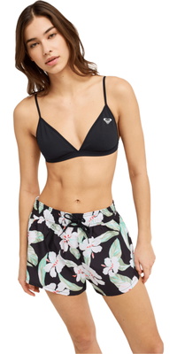 2026 Roxy Womens No Bad Waves PRT Board Shorts ERJBS03339 - Anthracite Spring Charming