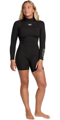 2026 Roxy Da Donna Prologue+ 2/2mm Manica Lunga Back Zip Muta Primaverile Muta 26BW243505 - Black