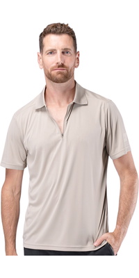 2026 Zhik Da Uomo UVactive Short Sleeve Polo Shirt ATP-0086-M - Stone