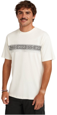 2026 ONeill Da Uomo Logo Strisce Maglietta 2850362 - Snow White